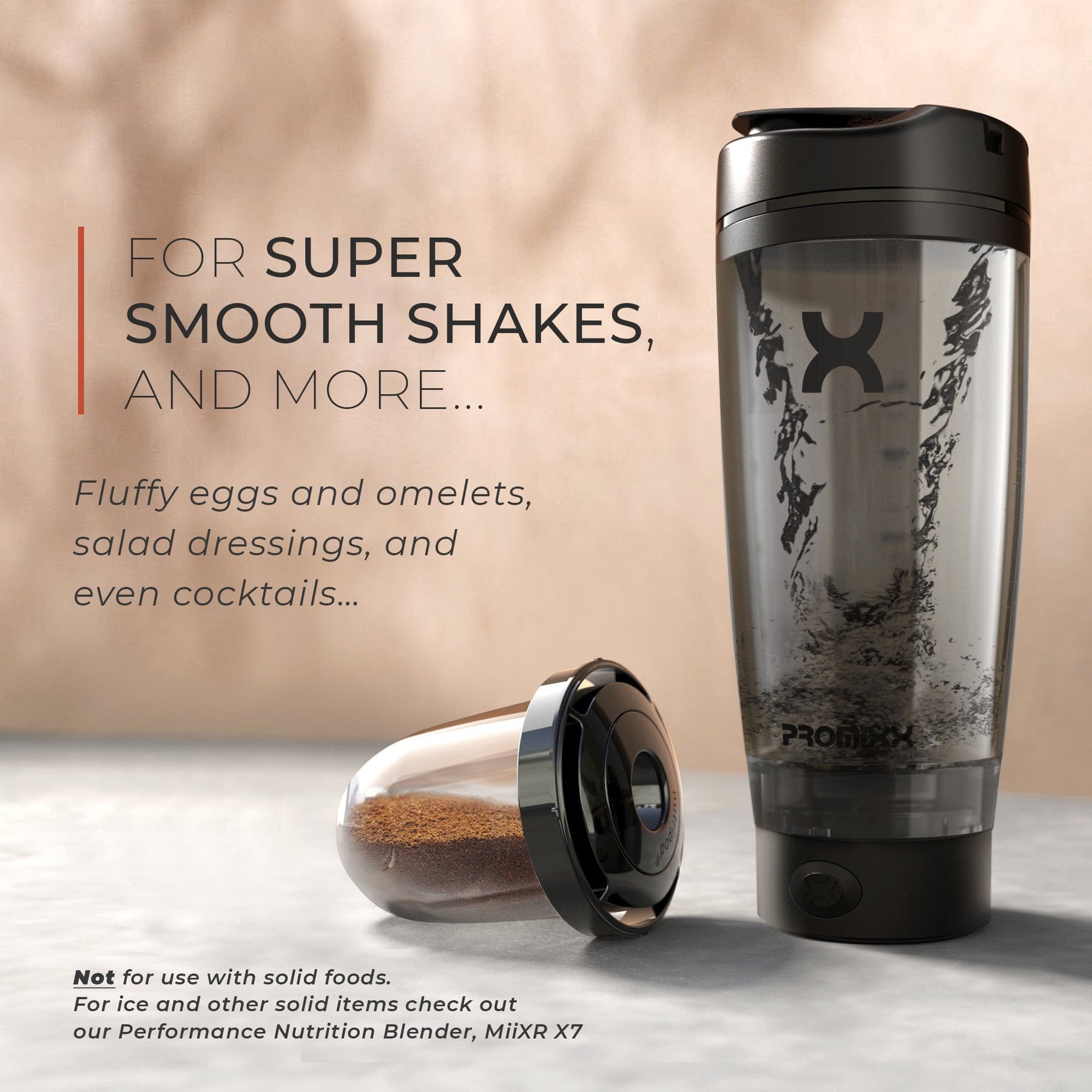 For Smoothies and Shakes: PROMiXX MiiXR PRO Electric Shaker Bottle